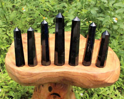 Black Tourmaline Obelisk (8-Sided, 'A' Grade, Tourmaline Crystal Tower, Point)