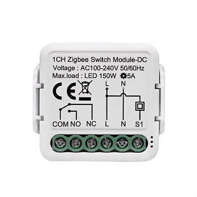 1 Channel DC 12V 24V AC 100/240V Tuya Smart Life app Dry Contact ZIGBEE Smart...