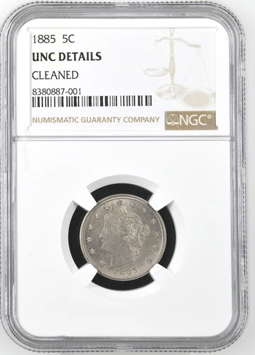 1885 LIBERTY HEAD "V" NICKEL - NGC UNC DETAILS ~ SHARP UNCIRCULATED KEY DATE!