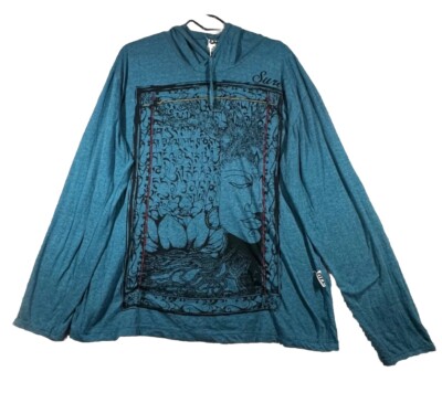 SURE Life  Tree Shirt Hoodie Double Sided Print Green Medium