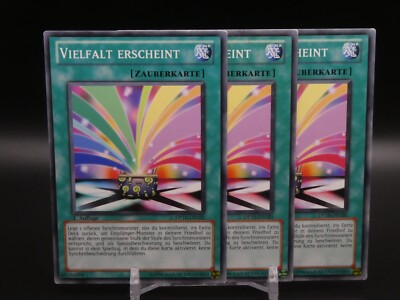Yugioh Playset 3x Vielfalt erscheint DP10 DE020/ Common/ Excellent/ Deutsch