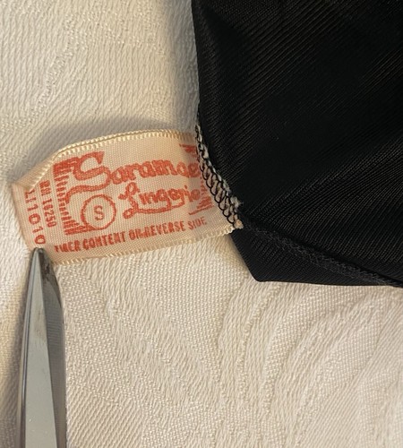 Vintage Saramae Black Half Slip Silky Nylon Lace Lingerie1950s Union Tag Size S - Picture 11 of 12