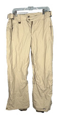 Roxy 5000mm Women Large Snow Pants Ski Snowboard Off White Adjustable Waist