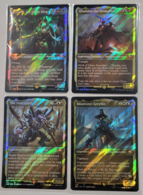 Set of 4 Collector's Edition Warhammer 40k Precon Surge Foil Thick Cards MTG
