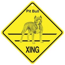 Pit Bull Dog Crossing Xing Sign New 14 3/8 x 14 3/8