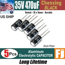 5 Pcs 35V 470uF Chenxing Vented 10*16mm Black Electrolytic Capacitor | US Ship