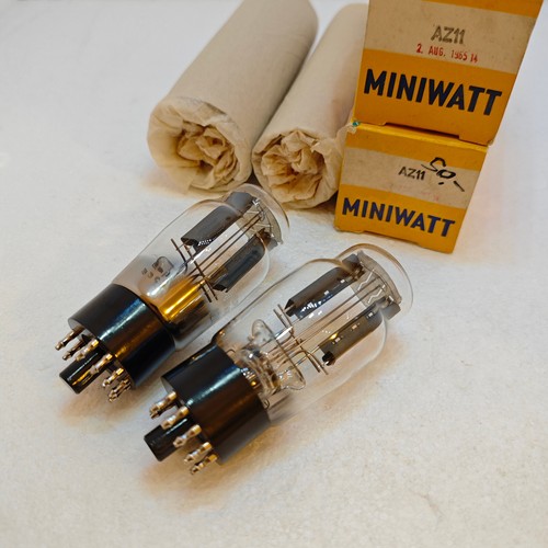 2pcs AZ11 OSW3121 Philips Miniwatt by Mullard D getter NOS NIB - Picture 2 of 4