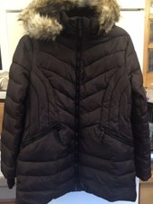 Centigrade Quilted Faux Fur Hooded Zip Up Jacket Size Medium In Grape New