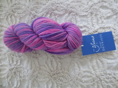 2.8oz. Devrieze 100% Polwarth Worsted Wool JAM FROTH (pink/purple mix) YARN