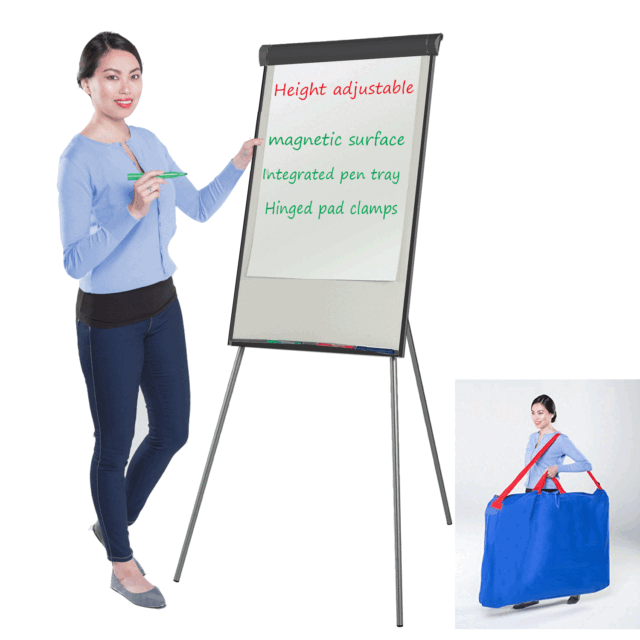 Wonderwall Deluxe Magnetic Tripod Easel / Magnetic Whiteboard - Black with a Bag Wonderwall Deluxe Magnetic Tripod Easel / Magnetic Whiteboard - Black with a Bag