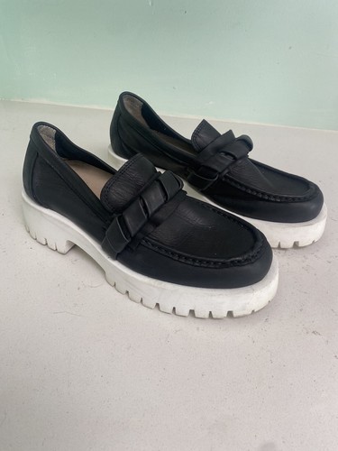 Miz Mooz Leather Chunky Loafers Vicky Women’s Black Size 36 / US 5.5 - Picture 3 of 13