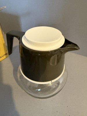 Pyrex 60er 70er Vintage Retro Kitsch JAJ Pyrex Glas Kaffeekanne grau in Box nos 