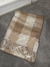 Brand New Dusk tan Gingham Throw 125x160