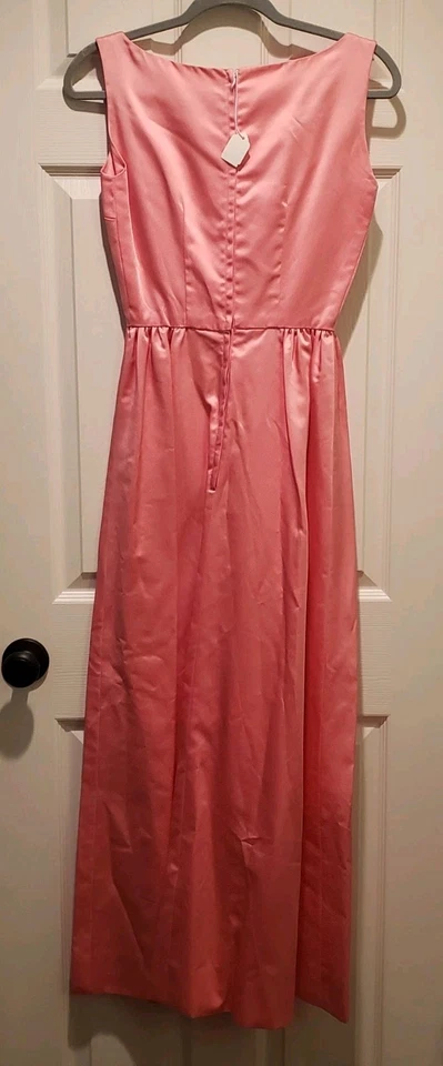 VINTAGE Satin PINK Dress Gown - JACKIE O - BARBIE - Costume XS-S - Image 2 of 4