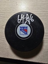 NY RANGERS VINCENT TROCHECK SIGNED PUCK