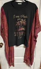 I Was Made For Sunny Days Upcycled Poncho Top Boho Hippie One Size Fits Most