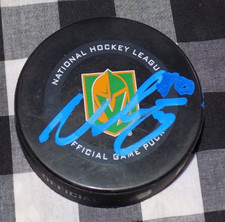 Nicolas Roy Signed Vegas Golden Knights gameday Puck