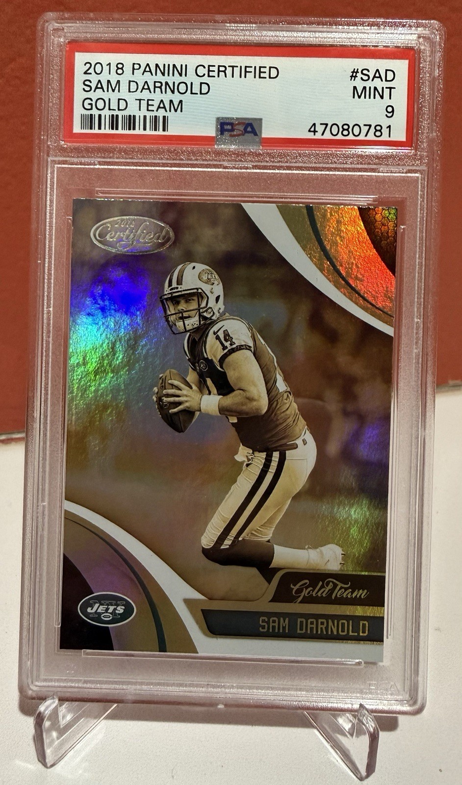 2018 Panini Certified - Gold Team Sam Darnold #GT-SAD (RC) PSA 9