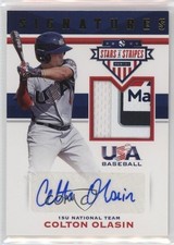 2017 USA Baseball Stars & Stripes Laundry Tag 4/6 Colton Olasin Patch Auto 0i76