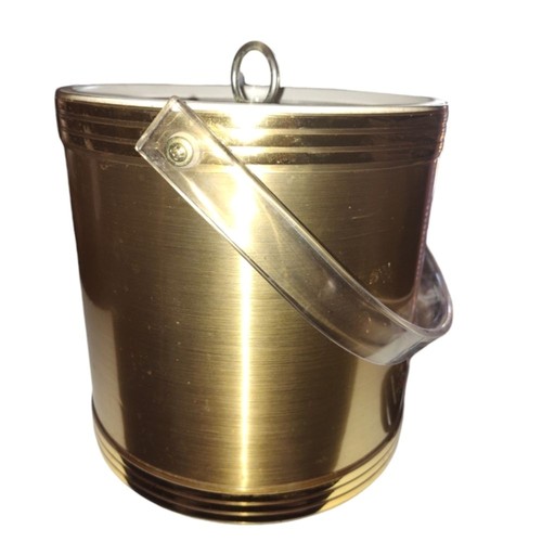 Vintage Gold Wrapped Ice Bucket Barware Made in USA