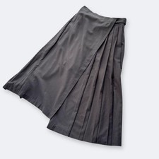 Yamamoto Japanese Designer Womens Wide Wrap Pants Gray Stylish Mode Used