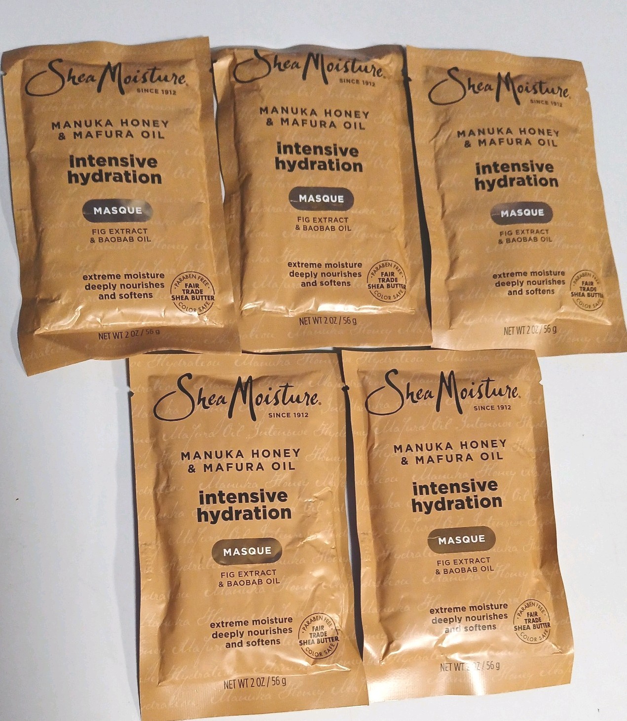 5 Packs Manuka Honey & Mafura Oil Intensive Hydration Hair Masque, 2 oz (57 g)