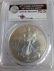 12th Chief Engraver Of The US Mint John  Mercanti 2016 PCGS MS70 Silver Eagle 30