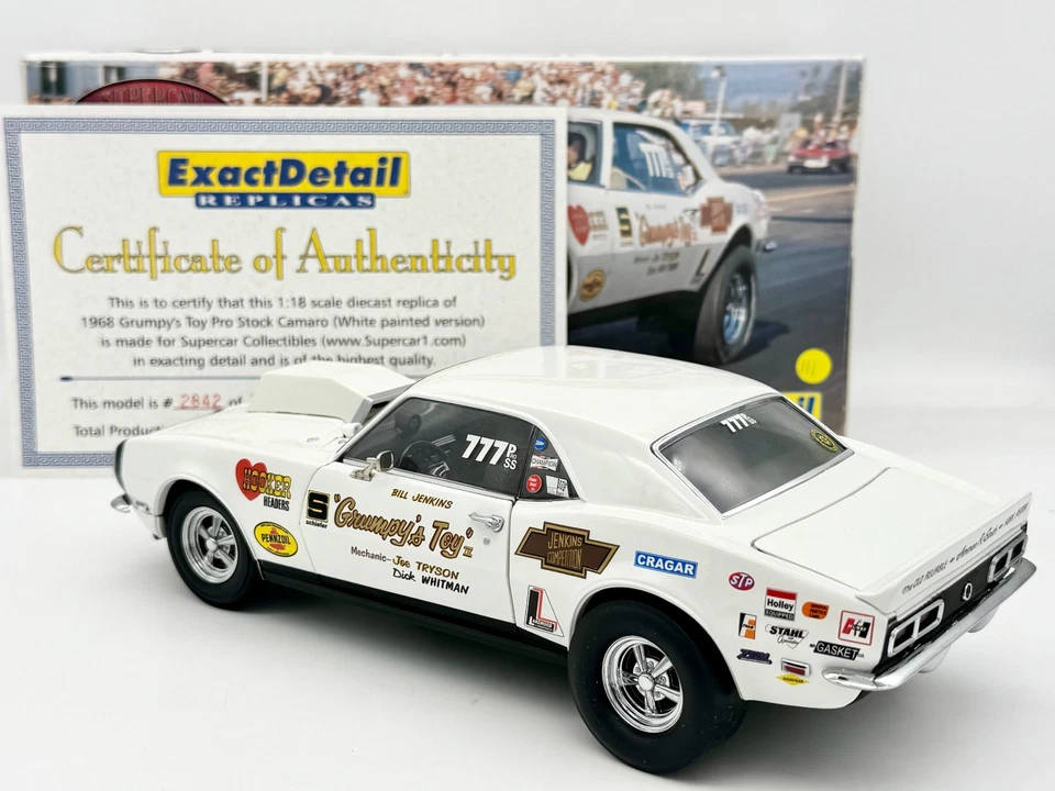 Exact Detail 1968 Chevy Camaro Super Stock Grumpy's Toy IV Jenkins 1:18 NOS COA - Image 3 of 4