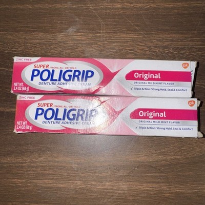 Super Poligrip Original Denture Adhesive Cream 2.4 oz 2 Pack