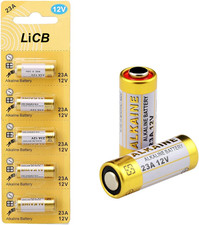 23A 12V Alkaline Battery 5 Pack Long Lasting Power for Garage Door Remotes