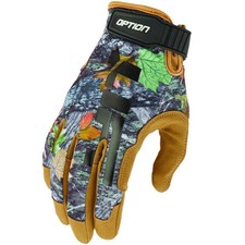 Camo Synthetic Leather Gloves with Air Mesh for Comfort and Grip