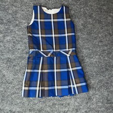 Norman  s Youth Girls Size 6 School Uniform Jumper Dress Skirt Blue Plaid