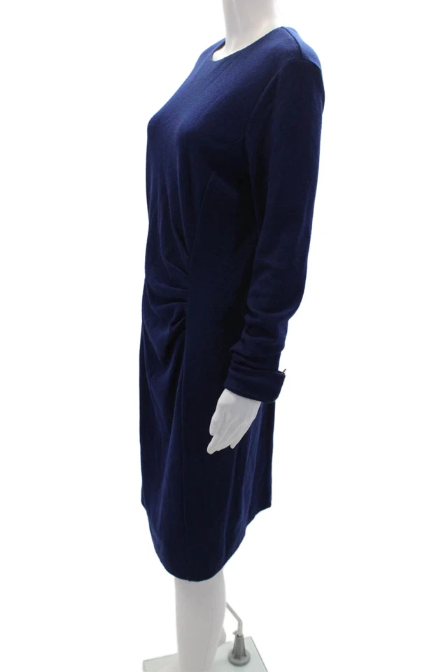 Vestido Max Mara para mujer cuello redondo mangas largas ceñido midi ropa de trabajo azul talla M Foto 2 de 4