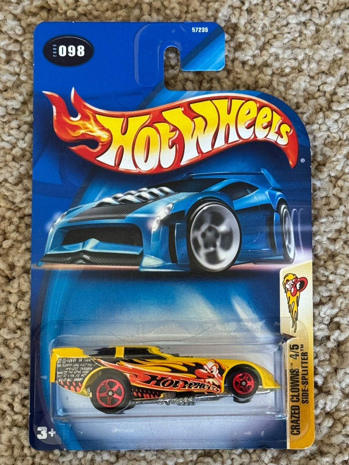 2003 Hot Wheels Crazed Clown Series Side Splitter Funny Car 4/5 Collector #098