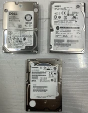 Mixed Lot of 3 - HGST Seagate Toshiba 600GB 6Gb/s SAS 2.5" HDD