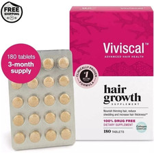 New Viviscal Hair Growth Supplement for Women 180 Tablets - 3 Month Supply
