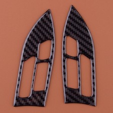 2x Carbon Fiber Steering Wheel Button Cover Fit For Honda Accord Sedan 2003-07