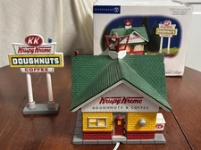 Department 56 Snow Village Krispy Kreme Doughnut Shop With Sign Retired VTG 2001