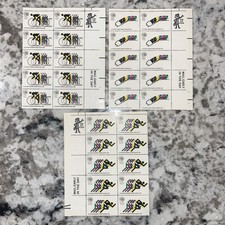 Lot US stamps 6, 8 15 cent Olympic Bobsledding   Block of 10 Each 1972Olympics