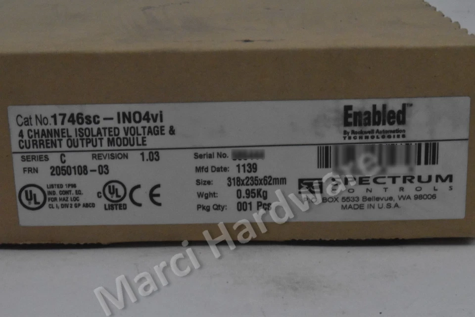 SEALED Spectrum Controls 1746sc-INO4vi /A SLC 500 Analog Output Module - Image 3 of 4