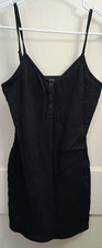 SHEIN Women’s Black Ribbed Bodycon Mini Dress Spaghetti Strap XS