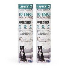 2 PCS Large Lint Roller Refill Suitable 10 Inch Wide Mega Rollers Sticky Hair