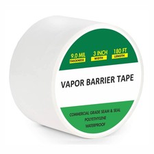 Vapor Barrier Tape 3 x 180, 9Mil White Polyethylene Tape for Crawl Spaces Mo...