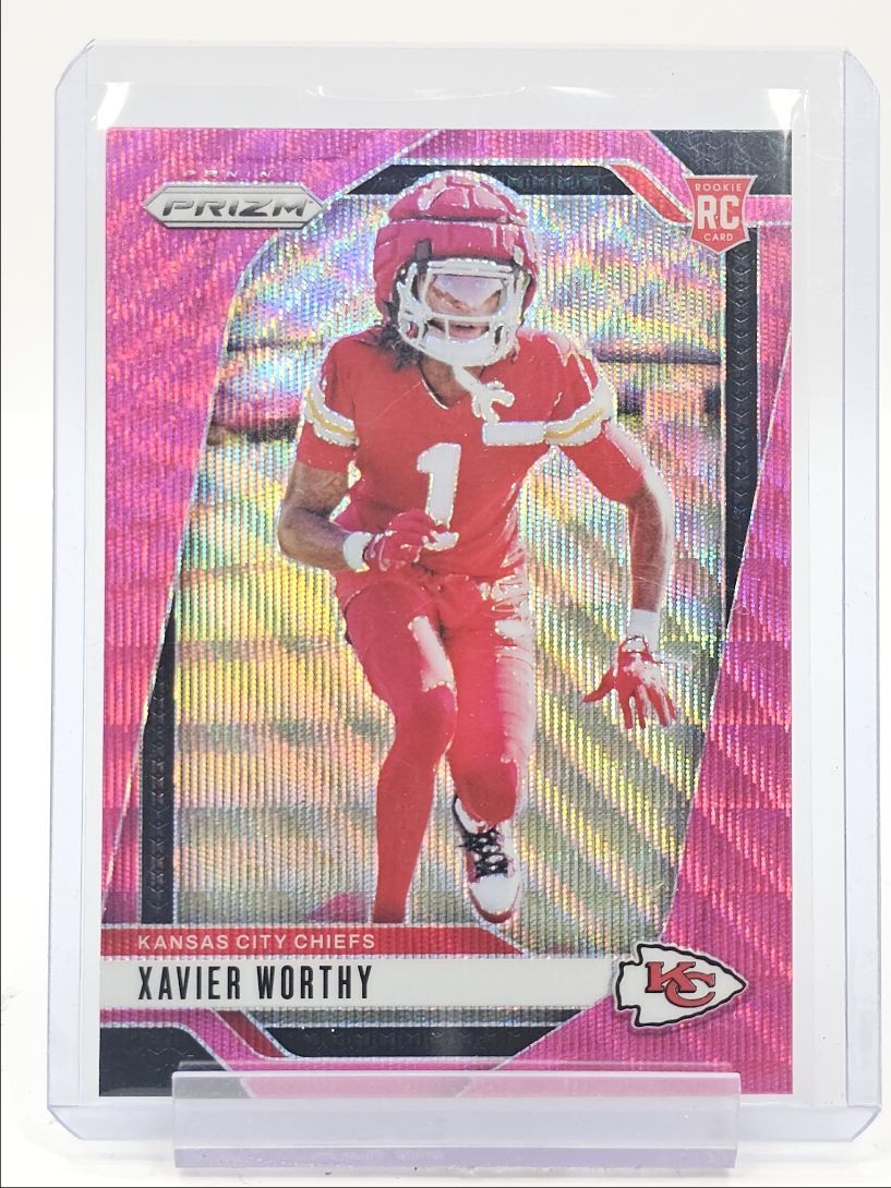 XAVIER WORTHY 2024 PANINI PRIZM ROOKIE PINK WAVE CHIEFS #399 RC Q1195