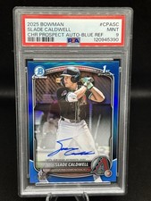 Slade Caldwell 2025 Bowman True Blue Auto PSA 9 Diamondbacks #CPASC /150