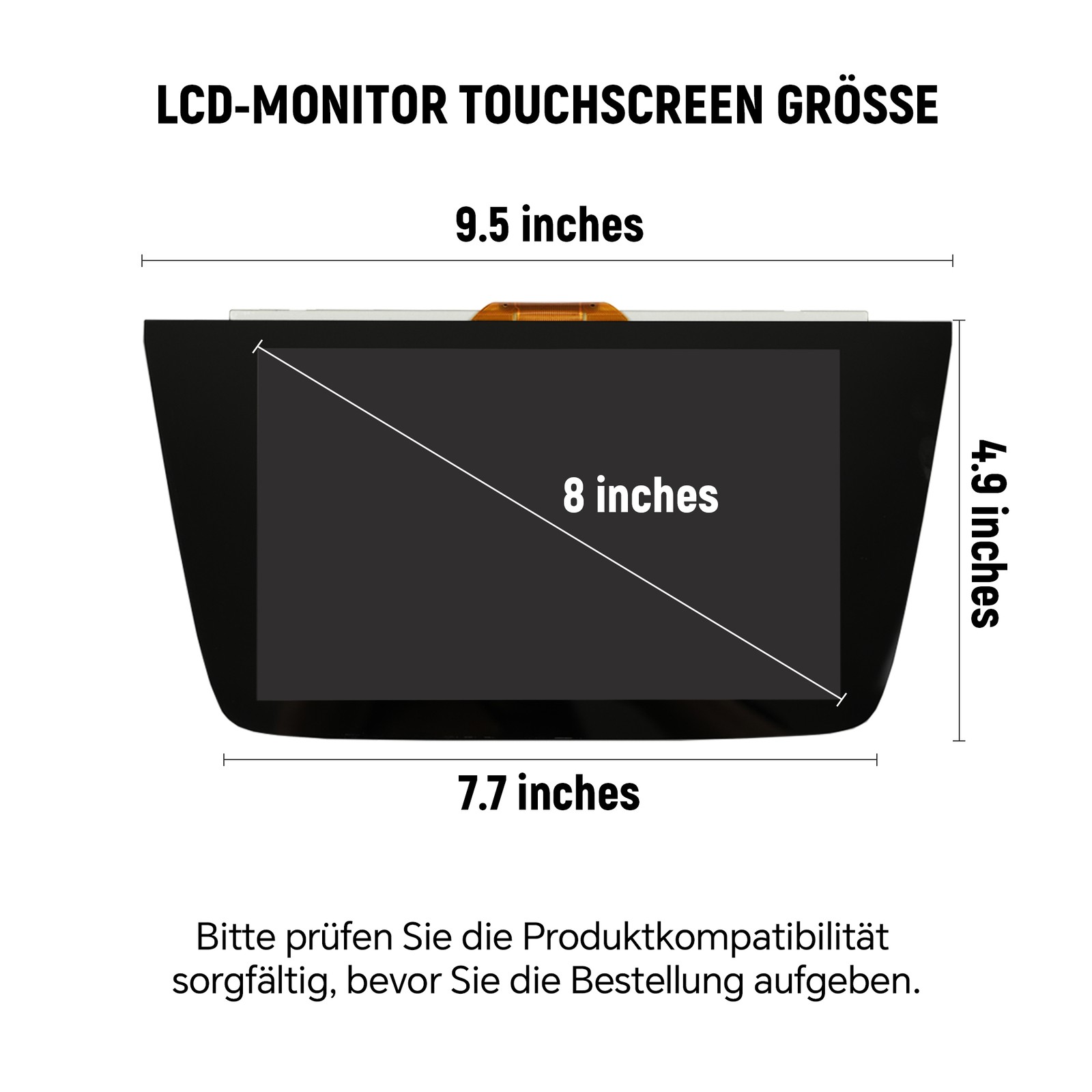 Touch screen LCD 8"" pollici per autoradio Opel Astra K Buick Verano LQ080Y5DZ10 foto 5