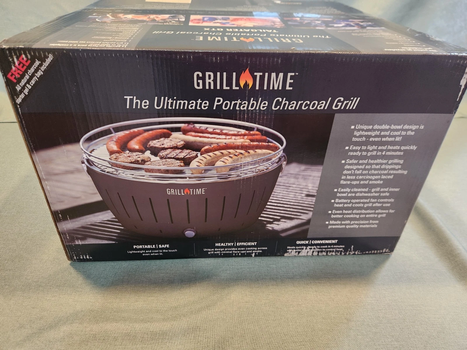 NEW Grill Time Tailgater GTX Black Charcoal Portable Grill SEALED BOX