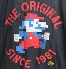 Nintendo Mario The Original Since 1981 Black T-Shirt Men  s XL Licensed