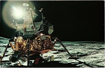 Apollo 14 Lunar Module Moon Surface View Postcard 1971 NASA Kennedy Space Center