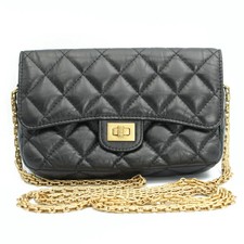 Chanel 2.55 Phone Case Calf Black AP2215 from Japan 056